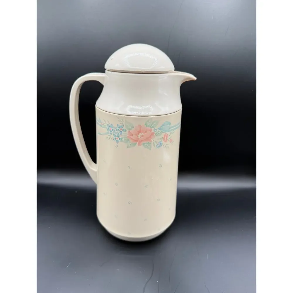 Vintage Corning Thermique Pitcher with Lid - Flower Pattern